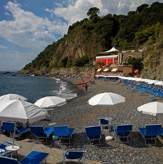 Private beach of the Grand Hotel Arenzano