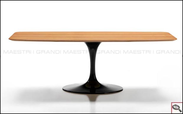 Tulip table with rectangular walnut top - Tribute to Eero Saarinen.