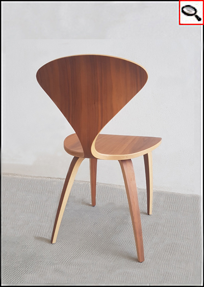 Cherner Side Chair, designed by Norman Cherner - back view.