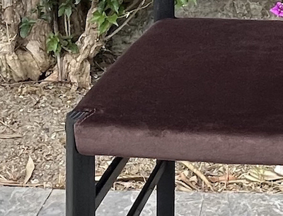 Superleggera Superlight Chair -new interpretation - détail velvet covered seat - Tribute to Giò Ponti.