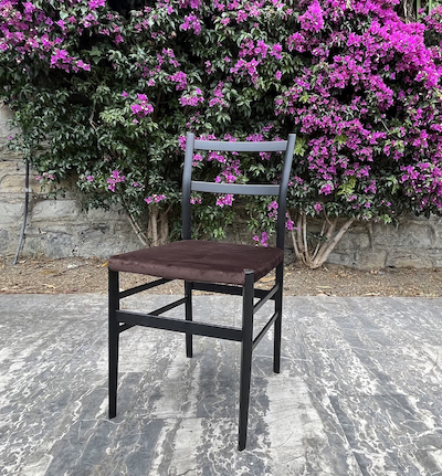 Superleggera Superlight Chair - new interpretation with velvet covered seat - Tribute to Giò Ponti.