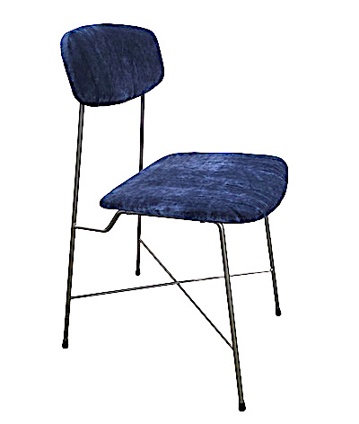 Coslin velvet chair, side view, a tribute to Georges Coslin.