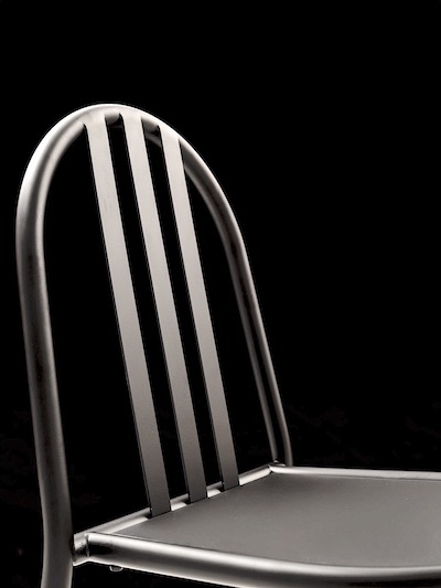 222 black stackable chair, detail - Robert Mallet Stevens.