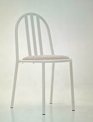222 white upholstered stackable chair - Robert Mallet Stevens.