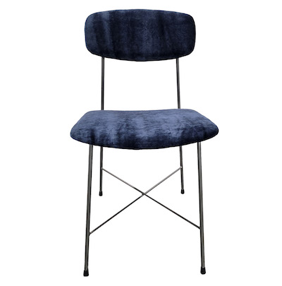 Sedia Coslin in velluto, omaggio a Georges Coslin.