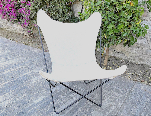 Fauteuil Butterfly en chanvre pour l'extérieur.