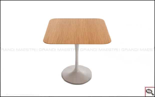 Tulip table square wooden top - Tribute to Eero Saarinen.