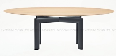 Ics Table - Tube d'Avion with wooden top - Tribute to Le Corbusier.