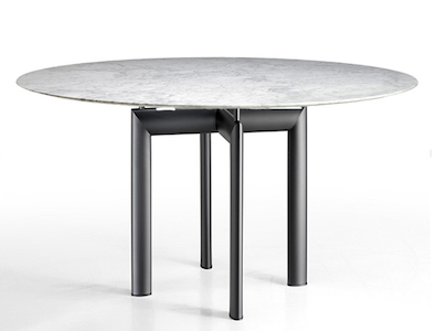 Croix Tube d 'Avion table with Carrara marble top.