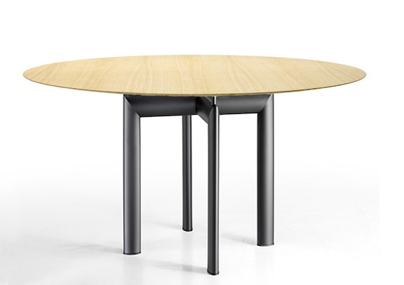 Tube d'Avion Croix table with oak wood top.