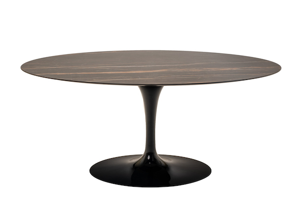 Eero Saarinen Tavolo Tulip in ceramica Desir Noir.