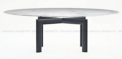 Ics Table - Tube d'Avion with marble top - Tribute to Le Corbusier.