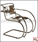 Chaise Mr chair avec accoudoirs, dessin de Ludwig Mies Van Der Rohe.