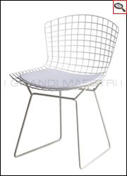 Harry Bertoia - Sedia wire chair con struttura laccata bianco.