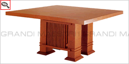 Table de bureau Allen, dessinée par Frank Lloyd Wright, avec plateau carré.